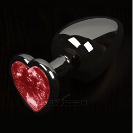 Dolce Piccante Graphite Style Small Anal Plug Red Heart Gem