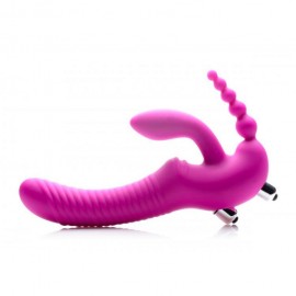 Regal Rider Vibrating Silicone Strapless Strap On Triple G Dildo