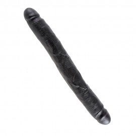 King Cock 12 Inch Slim Double Dildo Black