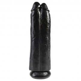 King Cock 11 Inch Black Two Cocks One Hole Hollow StrapOn